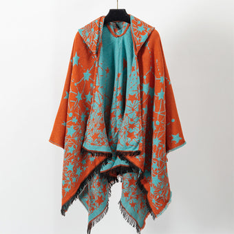 compare product Cashmere-like Knitted Geometric Outer Scarf Shawl