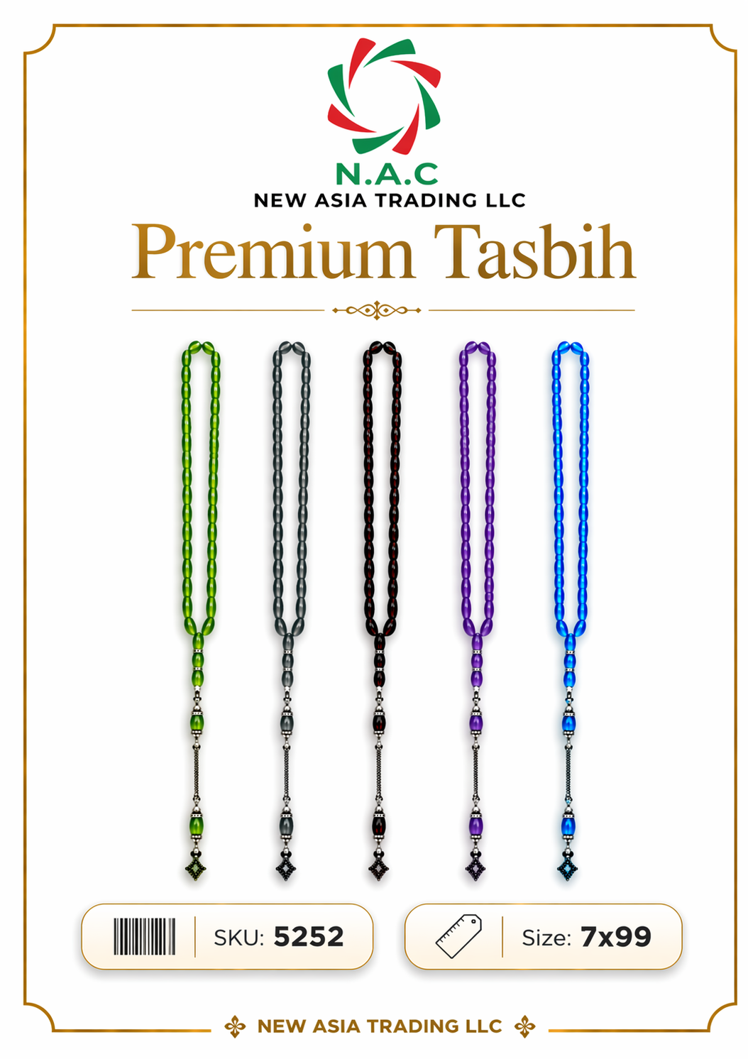 NAC Decorative Prayer Beads – Design No. 5252-QTY-600