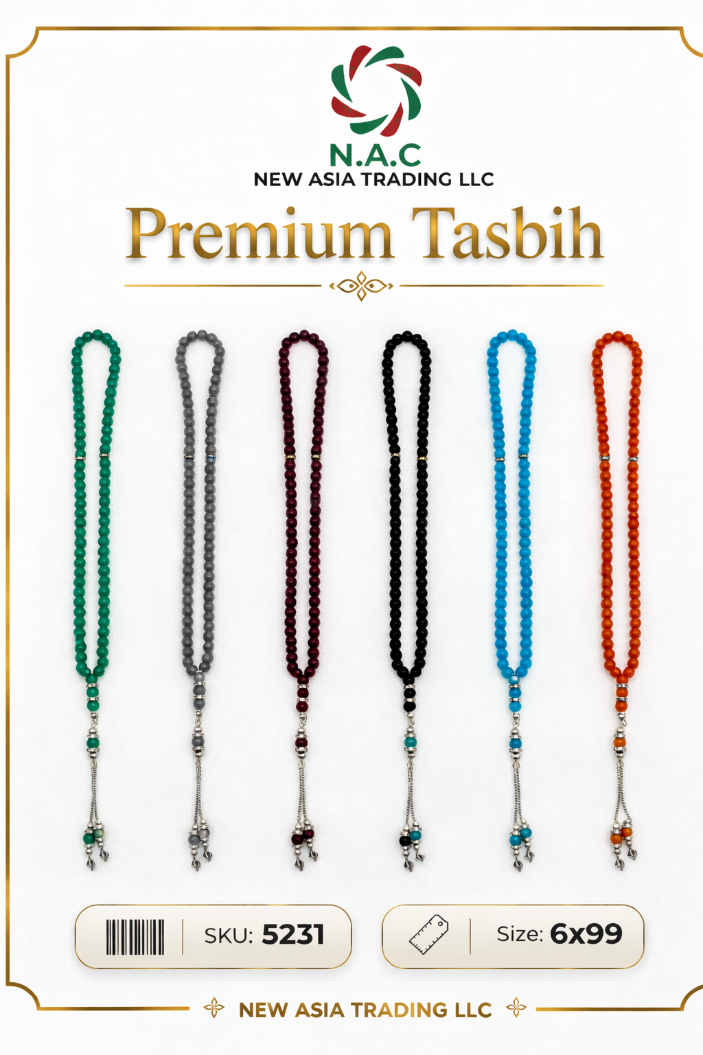 NAC Decorative Prayer Beads – Design No. 5231-QTY-600