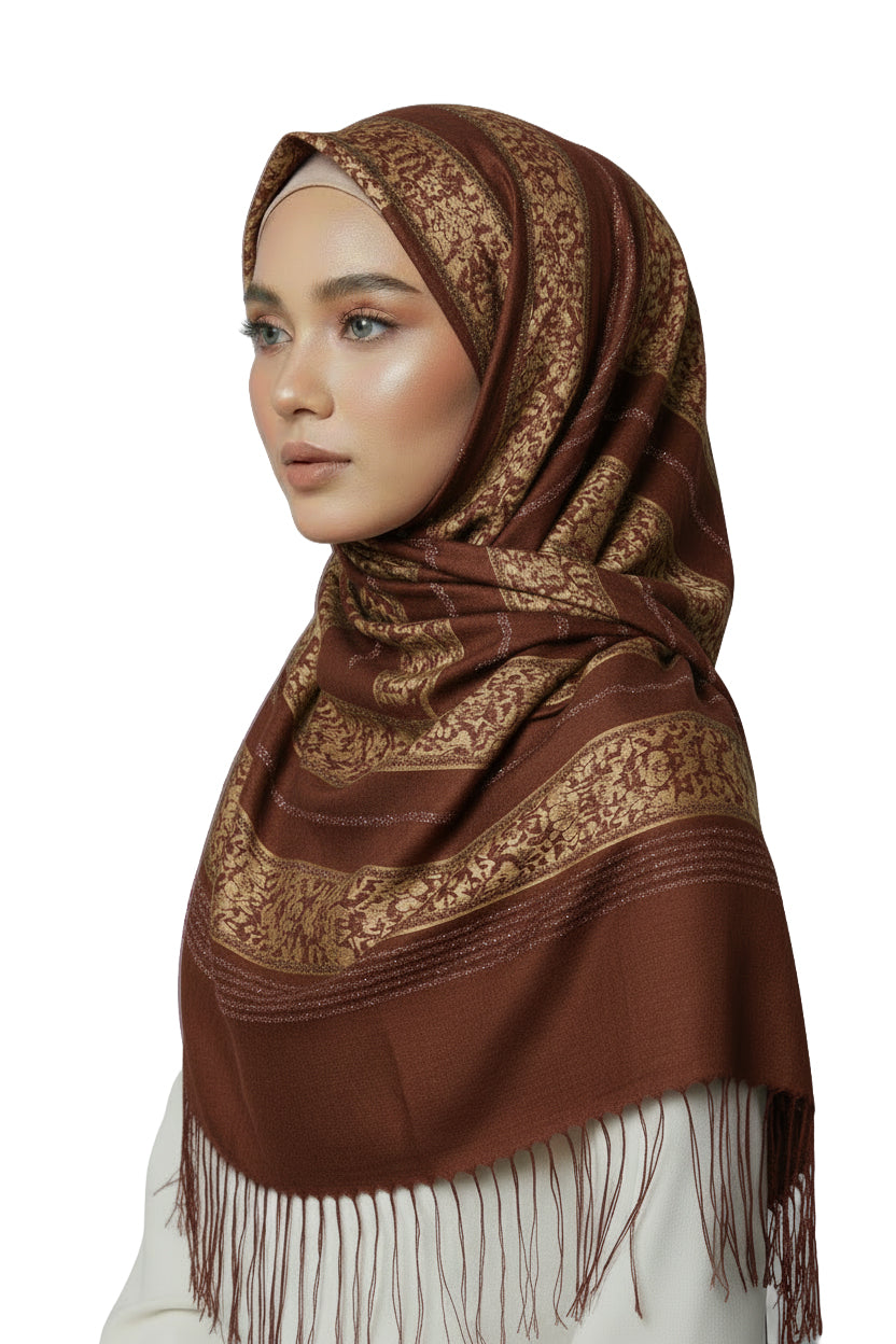 Madame Polo Premium Silk Hijab for Women – Luxury Patterned Silk Scarf Collection