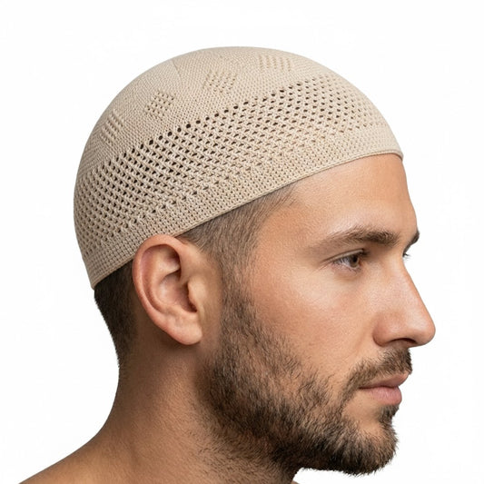 Soylu Zümrüt Knitted Prayer Cap (Takke) – Breathable & Lightweight | SKU 1075