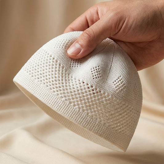 Soylu Zümrüt Knitted Prayer Cap (Takke) – Breathable & Lightweight | SKU 1075